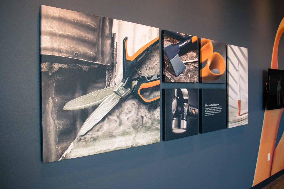 Fiskars lobby signage